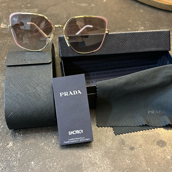 Prada women sunglasses gold and pink in color - Picture 1 of 9